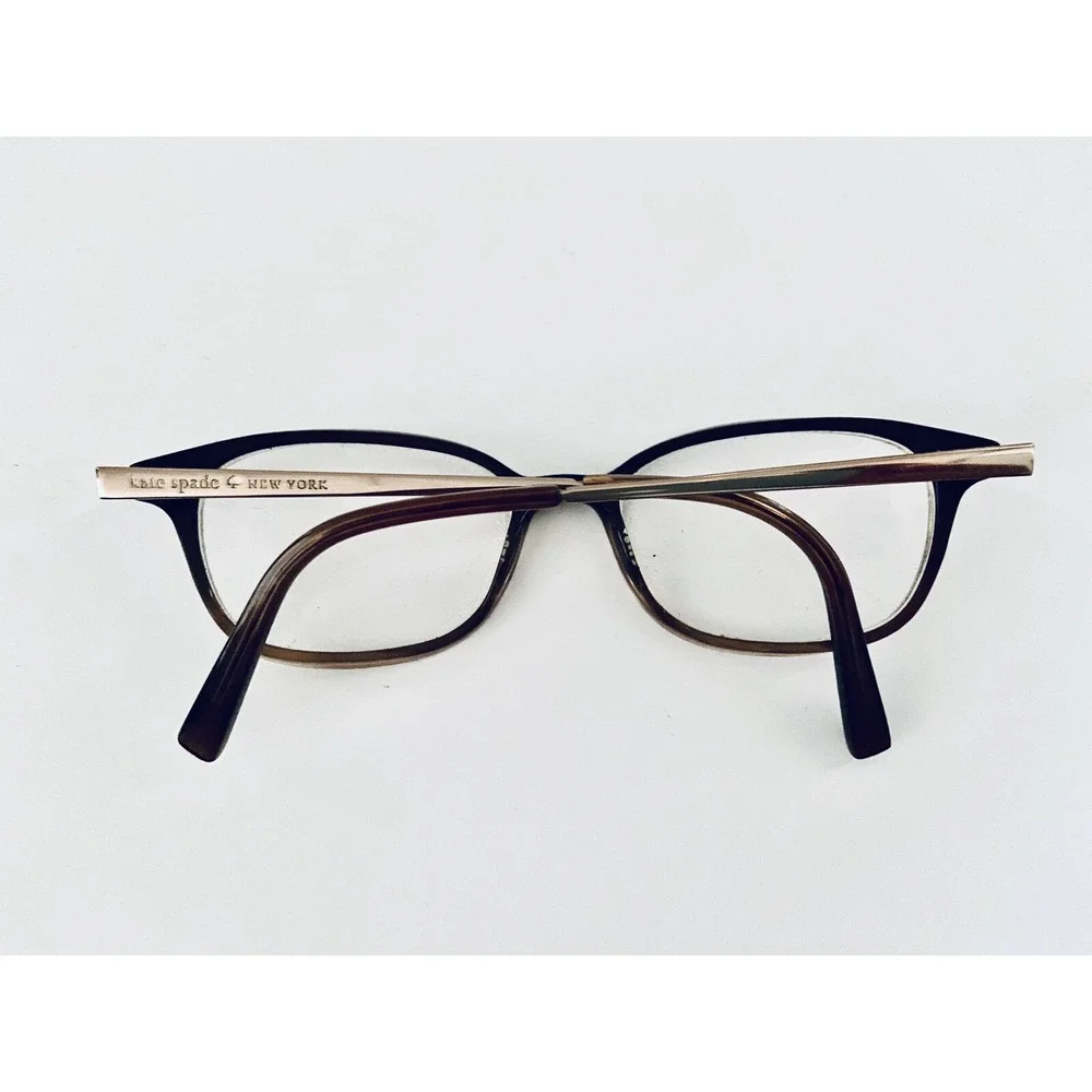 Kate Spade Brown Cat Eye Square Glasses W Gold Metal Temple Manuela 0ERV 140